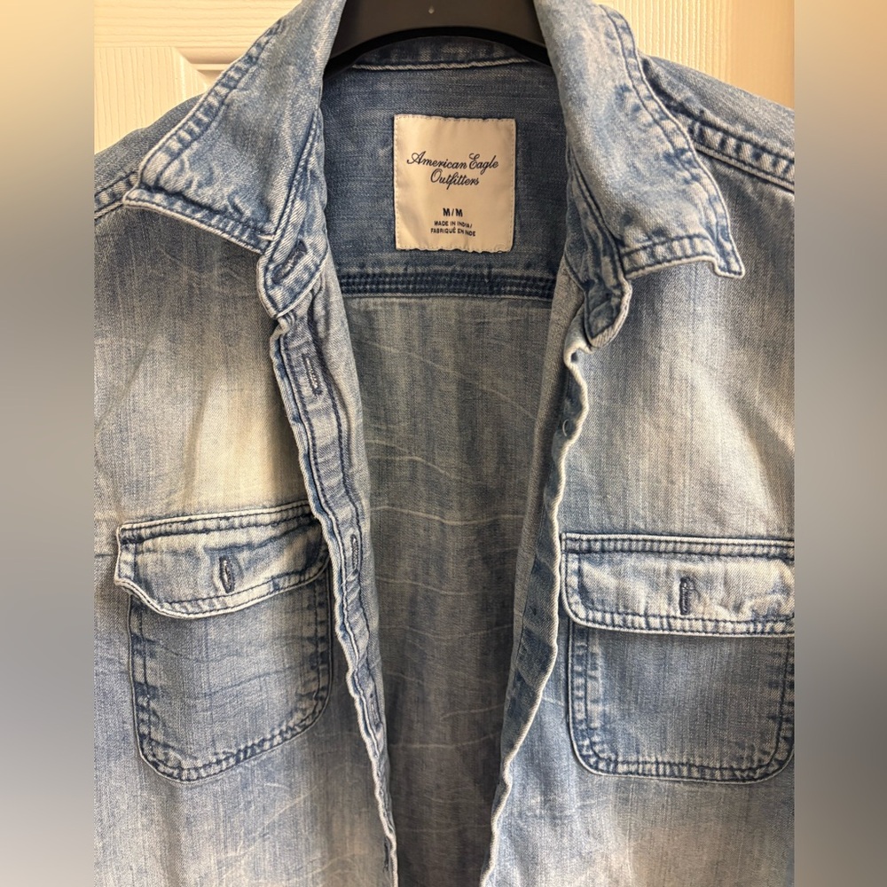 Denim Button-Up Jacket - image 2